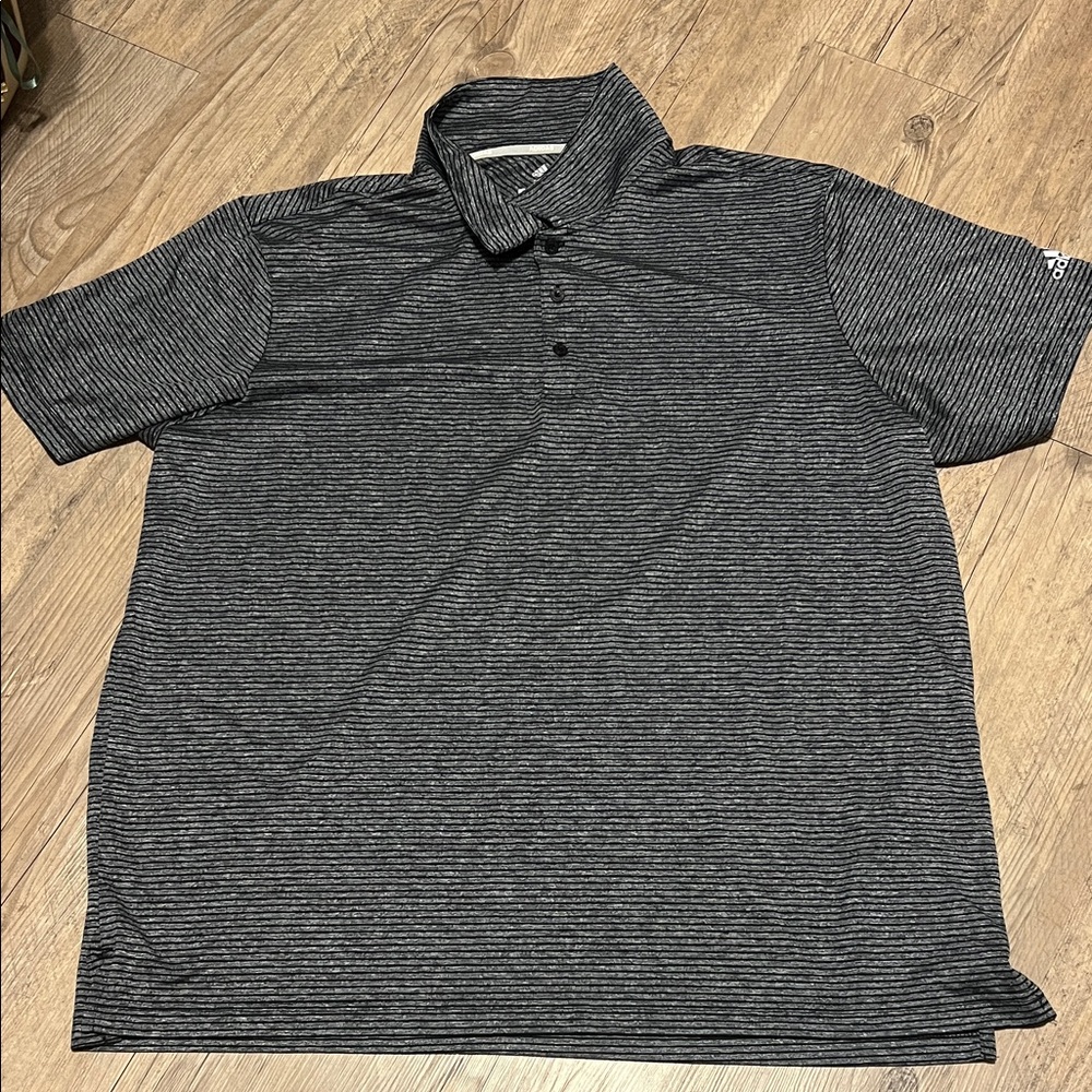 adidas Black and Gray Polo Shirt